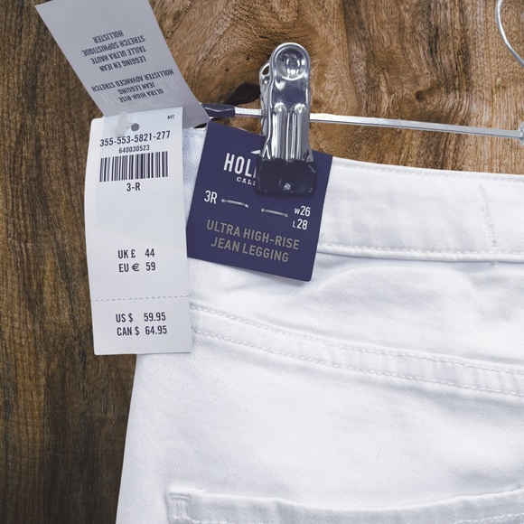 Women's Hollister White Distressed Ultra High-Rise Jean Legging 3R 26W/28L NWT - Picture 6 of 13